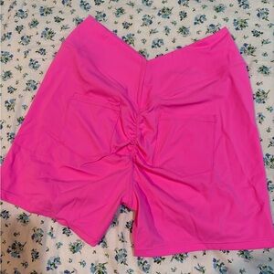 Bright Pink Women's Shorts scrunch butt XL